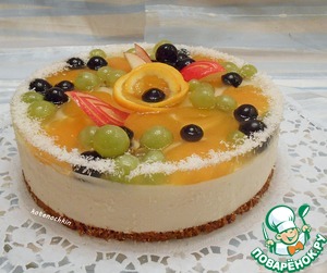 Рецепт Творожно-желейный торт с фруктами