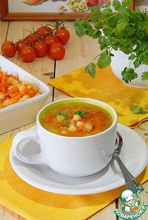 Рецепт Суп с печеными овощами и нутом