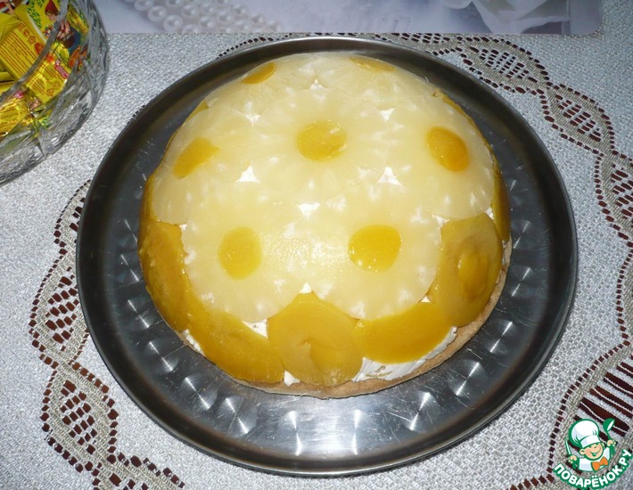 Рецепт: Торт ананасово-персиковый Купол