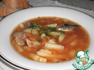 Рецепт Суп из рыбной консервы с фасолью