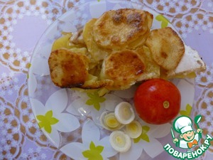 Рецепт Картошка в духовке с куриным филе