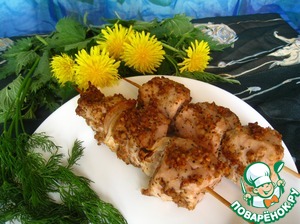 Рецепт Куриный шашлык в соево-ореховом маринаде