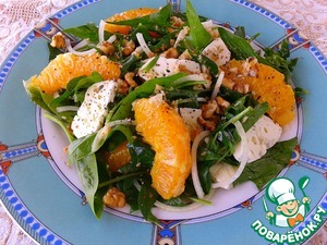 Рецепт Салат со шпинатом и козьим сыром