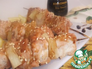 Рецепт Шашлычок куриный с ананасами