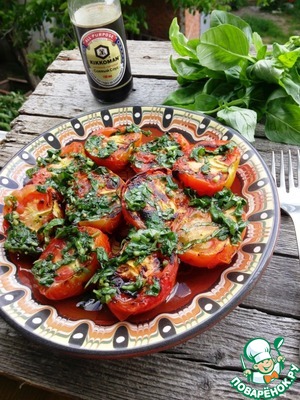 Рецепт Шашлык из помидоров с базиликовой заправкой
