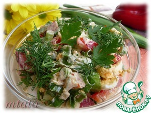 Рецепт Салат из зеленого лука, яйца и болгарского перца