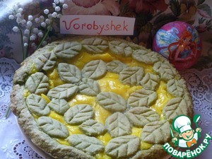 Рецепт Зеленый пирог с заварным кремом и карамелью