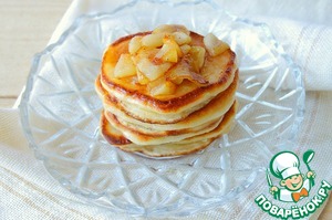 Рецепт Вкусные оладушки с карамелизированными яблоками