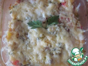 Рецепт Рисово-овощная запеканка под сырной шубкой