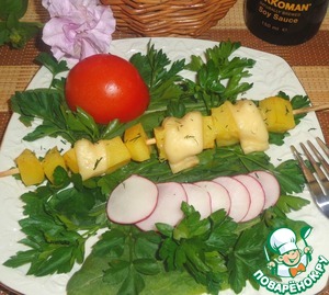 Рецепт Картофельный шашлык с сыром