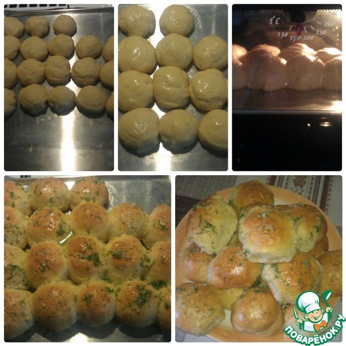 Пампушечки с чесноком и укропчиком.