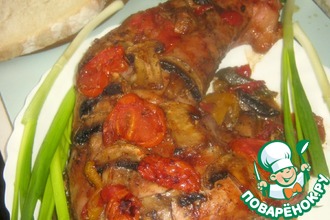 Рецепт: Индейка на подушке из болгарского перца