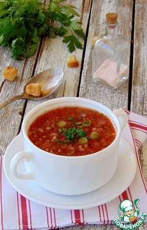 Рецепт Холодный томатный гречневый суп