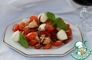Рецепт Салат с моцареллой и вялеными томатами