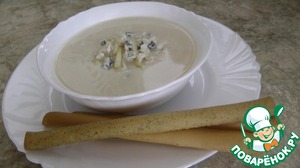Рецепт Крем-суп из цветной капусты с яблоком и голубым сыром
