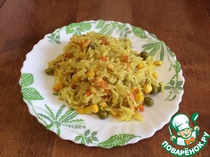 Рис с кукурузой и горошком в мультиварке – кулинарный рецепт