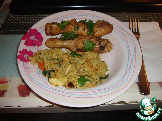 Бедрышки от Джейми Оливера и гарнир из жареного риса