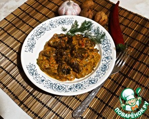 Рецепт Тушеная говядина в орехово-сливочном соусе