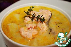Рецепт Финский суп из лосося со сливками "Лохикейтто"