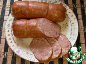 Рецепт Колбаса вареная "Свино-говяжья с сыром"