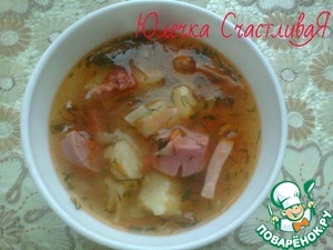 Рецепт Овощной суп с сосисками и колбасой