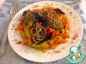 Рецепт Гречневая лапша с овощами и соусом терияки