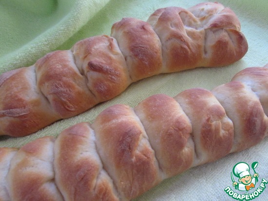 Багет со шкварками "Хвост дракона" по рецепту Даша Михайловна https://www.povarenok.ru/recipes/show/115134/