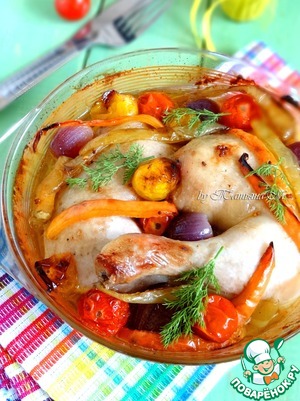 Рецепт Куриные окорочка, запеченные с овощами