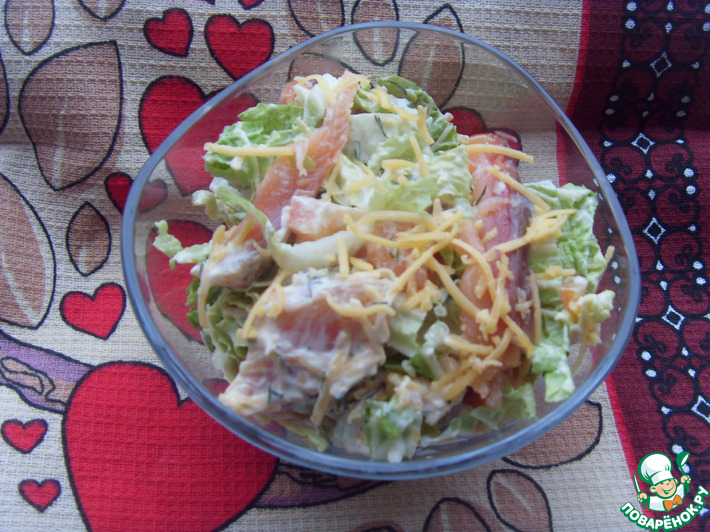 Салаткоктейль с пекинской капустой и семгой кулинарный