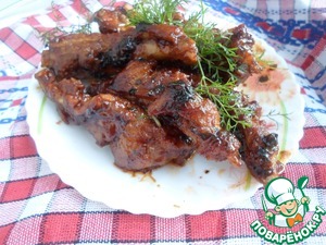 Рецепт Свиные ребрышки, тушенные в соево-медовом соусе