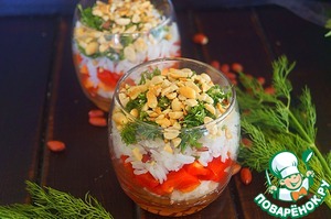 Рецепт Салат с рисом и арахисом