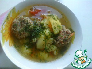 Рецепт Картошка с тефтелями из мяса и гречки