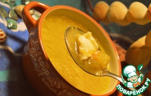 Рецепт Тыквенный суп с моцареллой