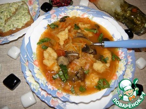 Грибной суп с клецками – кулинарный рецепт