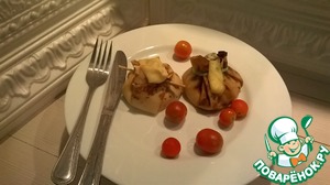 Рецепт Блинчики "Морские мешочки" с грибами