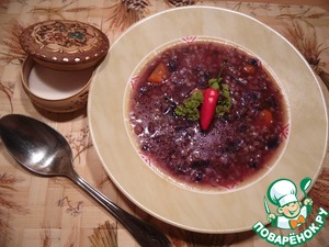 Рецепт Суп с гречкой и красной капустой