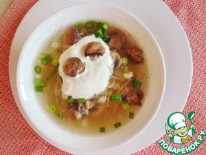 Рецепт Грибной суп с кислой капустой