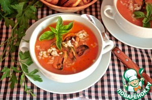 Рецепт Томатный суп с рисом и мидиями