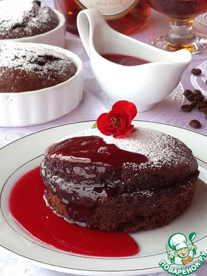 Рецепт Шоколадно-коньячные пирожные "Гато" с соусом