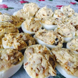 Рецепт Фаршированные яйца тунцом и грибами