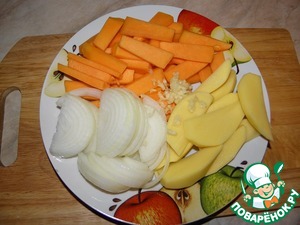 Запеченная курица с тыквой и картофелем в духовке рецепт с фото пошагово