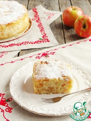 Рецепт Сочный яблочно-манный пирог