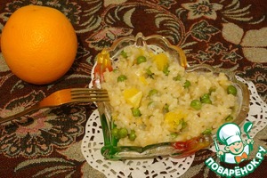 Рецепт Ризотто с апельсином и зеленым горошком