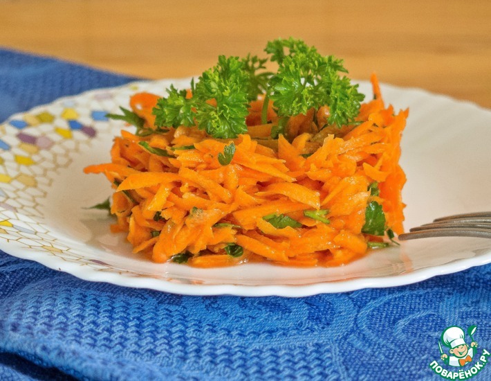 Рецепт: Морковный салат Кнутом и пряником