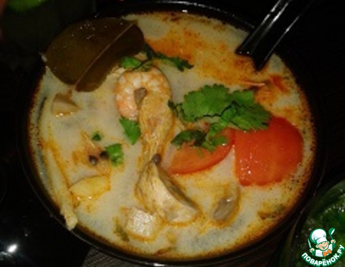 Рецепт: Настоящий тайский суп Том Ям