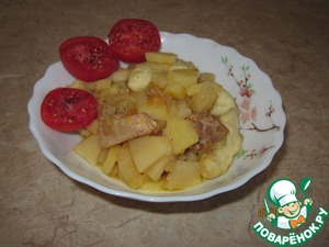 Рецепт Нудли с картофелем и свининой