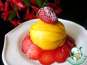 Рецепт Клубнично-творожный десерт с манго