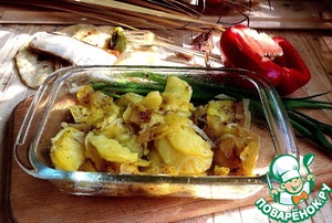 Рецепт Жареная картошка с копченым салом в СВЧ