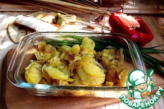 Рецепт: Картофель с копченым салом в СВЧ