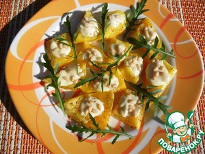 Рецепт Тыква, запеченная с сыром и кедровыми орешками